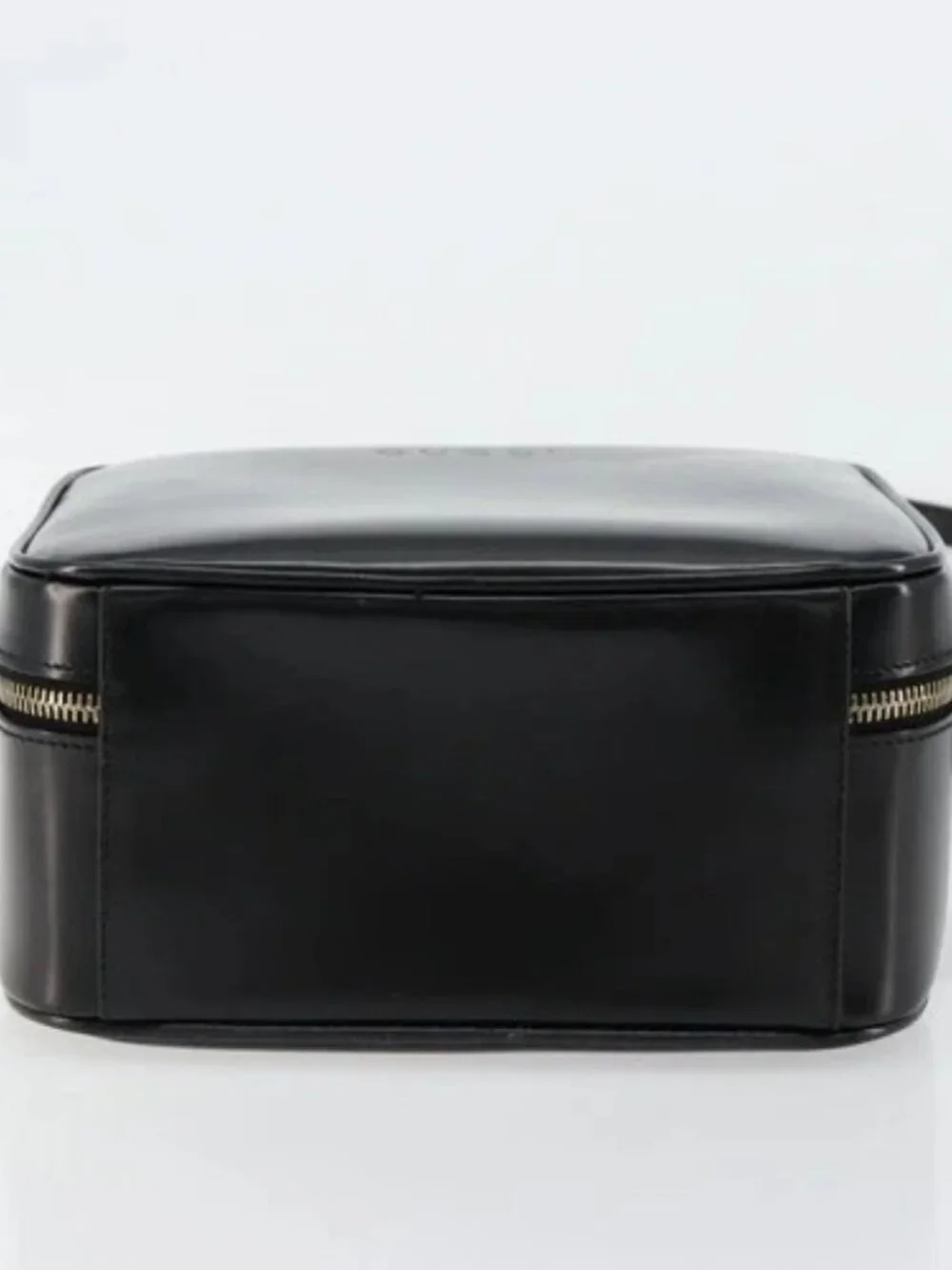 GUCCI Bamboo Vanity Hand Bag Patent 2way Black Gold 000 270 0323 Auth 180050